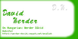 david werder business card