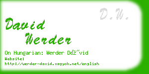 david werder business card